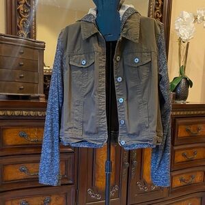 LEI Olive and Gray Bomber Jacket